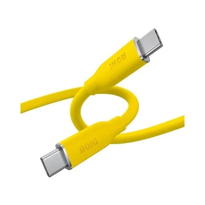 AOHI 140W PD 3.1 USB C to USB C Fast-charging Silky Cable 3.3ft _ Yellow